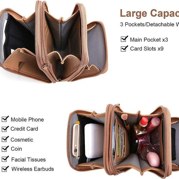 Stylish RFID Blocking Crossbody Handbag for Women - Touch-Friendly Design, Large - Picture 3 of 4